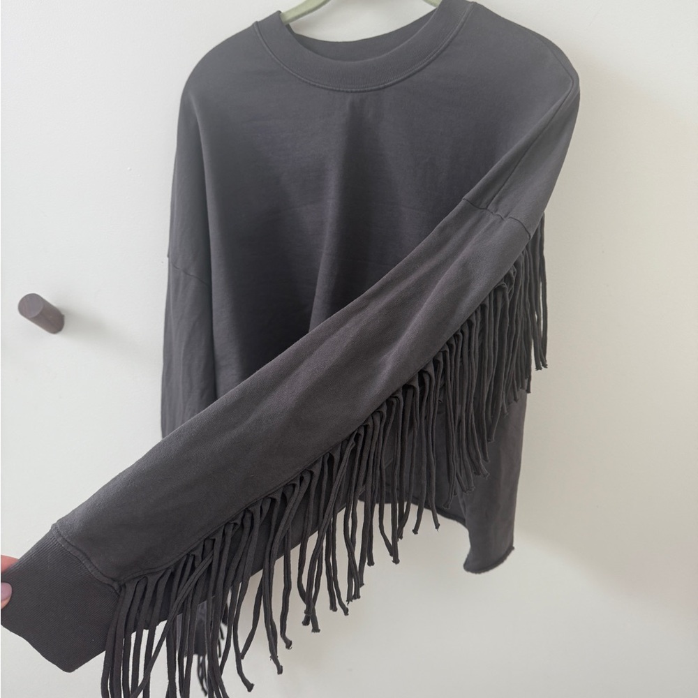 Clare V Gray Cropped Sweatshirt